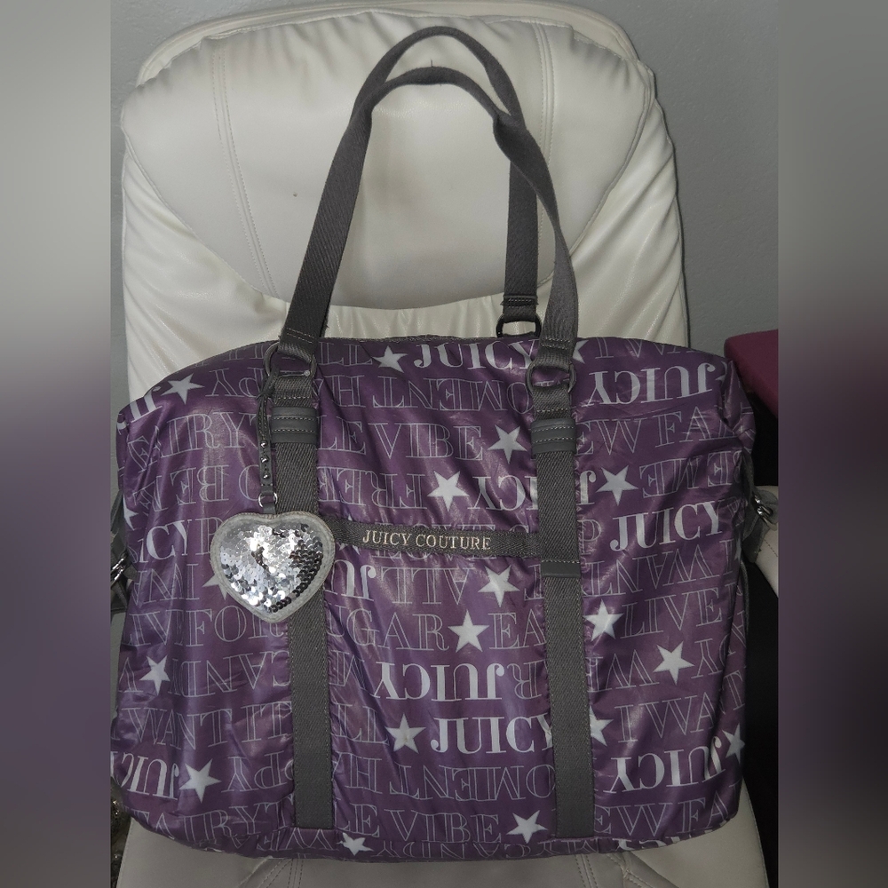 Y2K Juicy Couture Nylon Weekender Duffle Bag